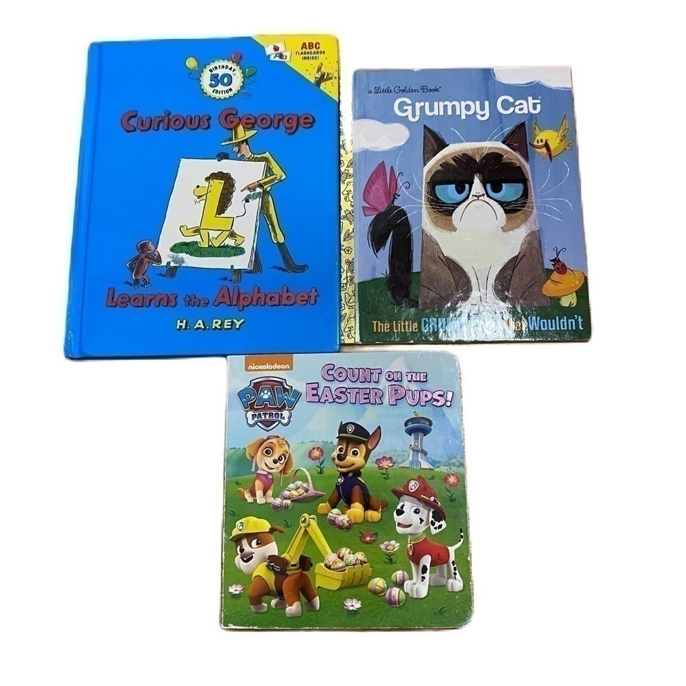Curious George Grumpy Cat Paw Patrol Easter Book Bundle Hardcover Kids Children